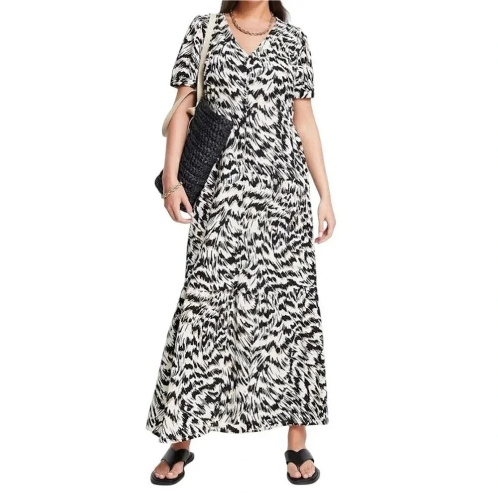 Vero Moda Women’s Maxi Dress Organic Cotton in Abstract Print Size S New